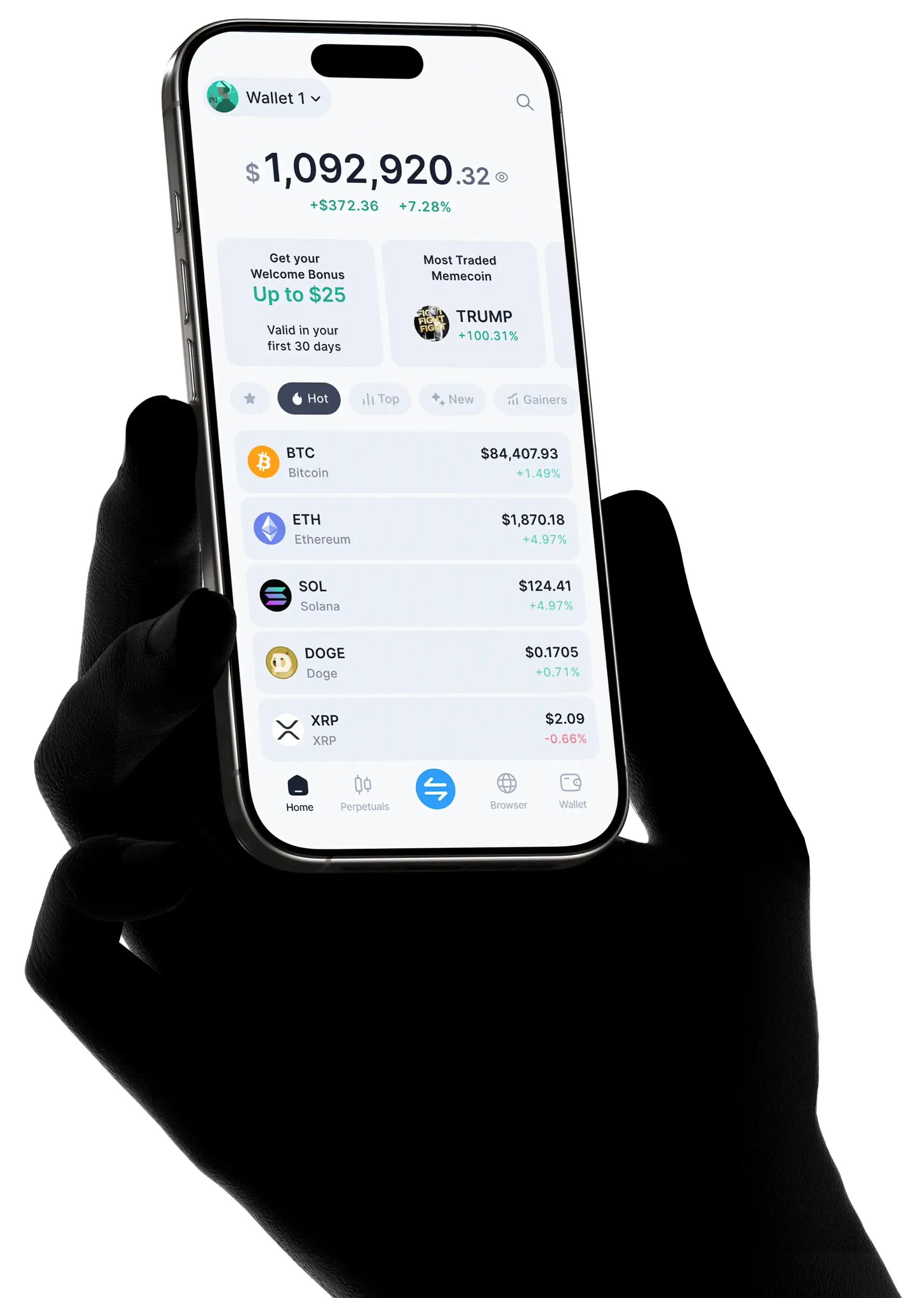 Self-custody wallet on mobile